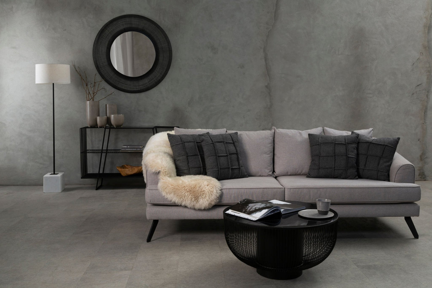 Rania Coffee Table With Black Glass Top - Skandi London