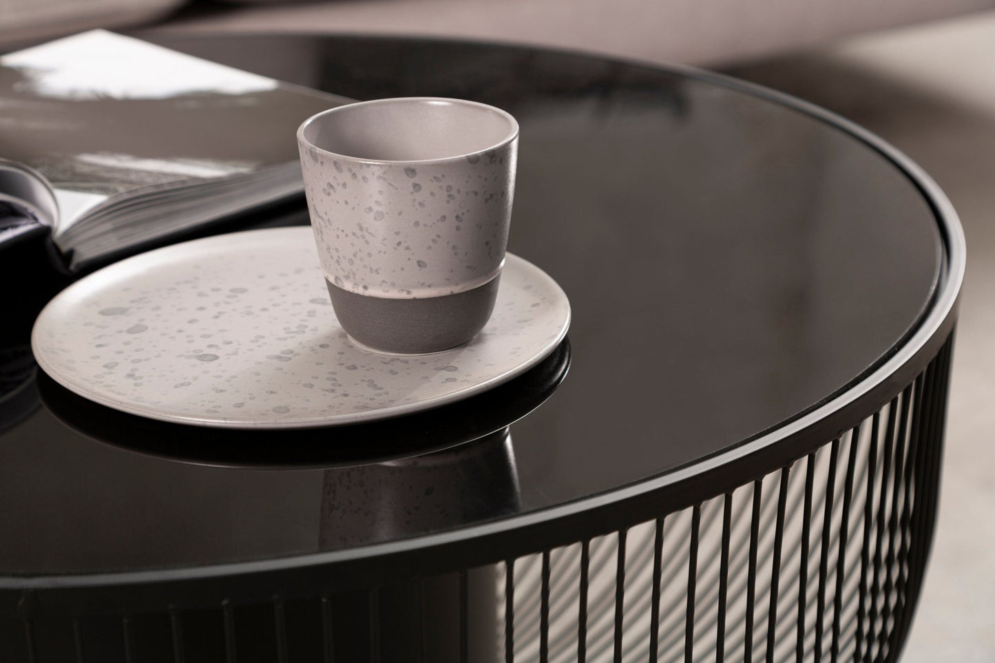 Rania Coffee Table With Black Glass Top - Skandi London