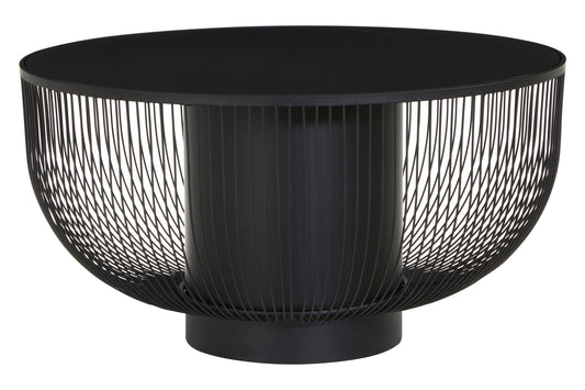 Rania Coffee Table With Black Glass Top - Skandi London