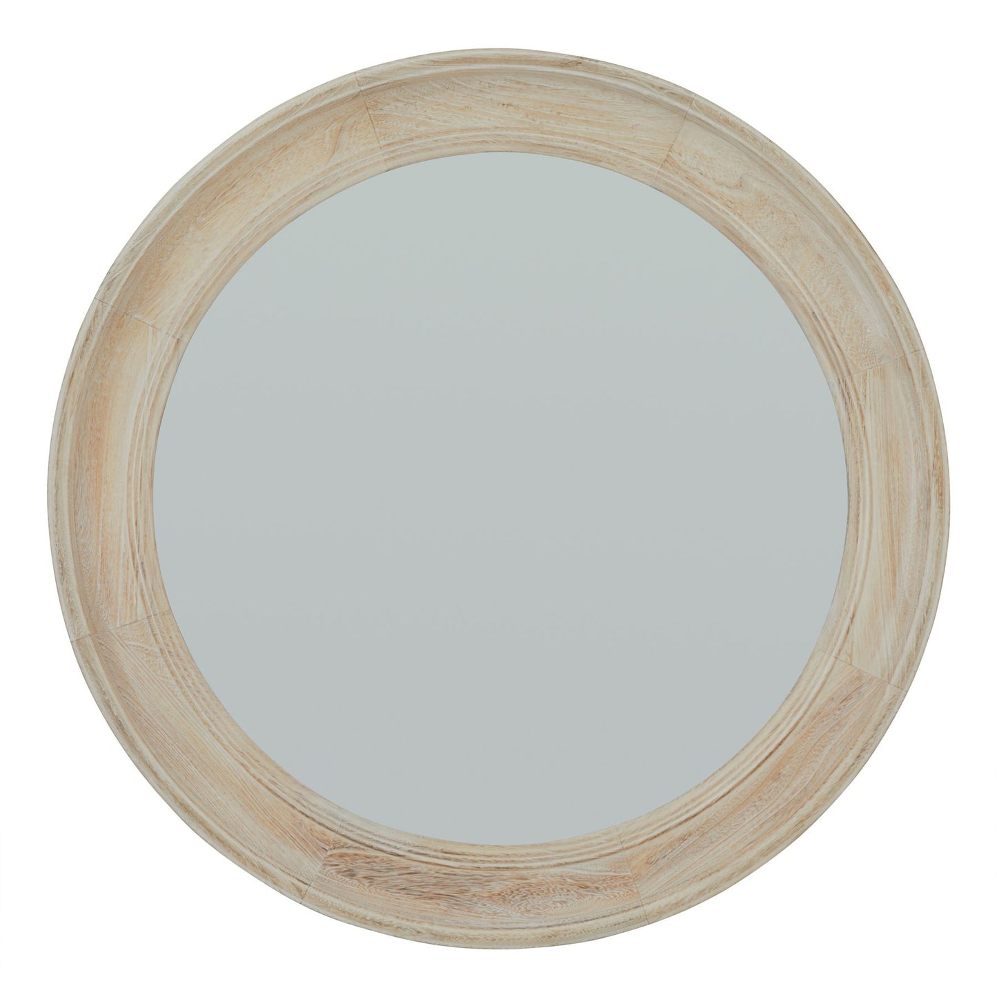 Skandi London Washed Wood Round Framed Mirror - Skandi London