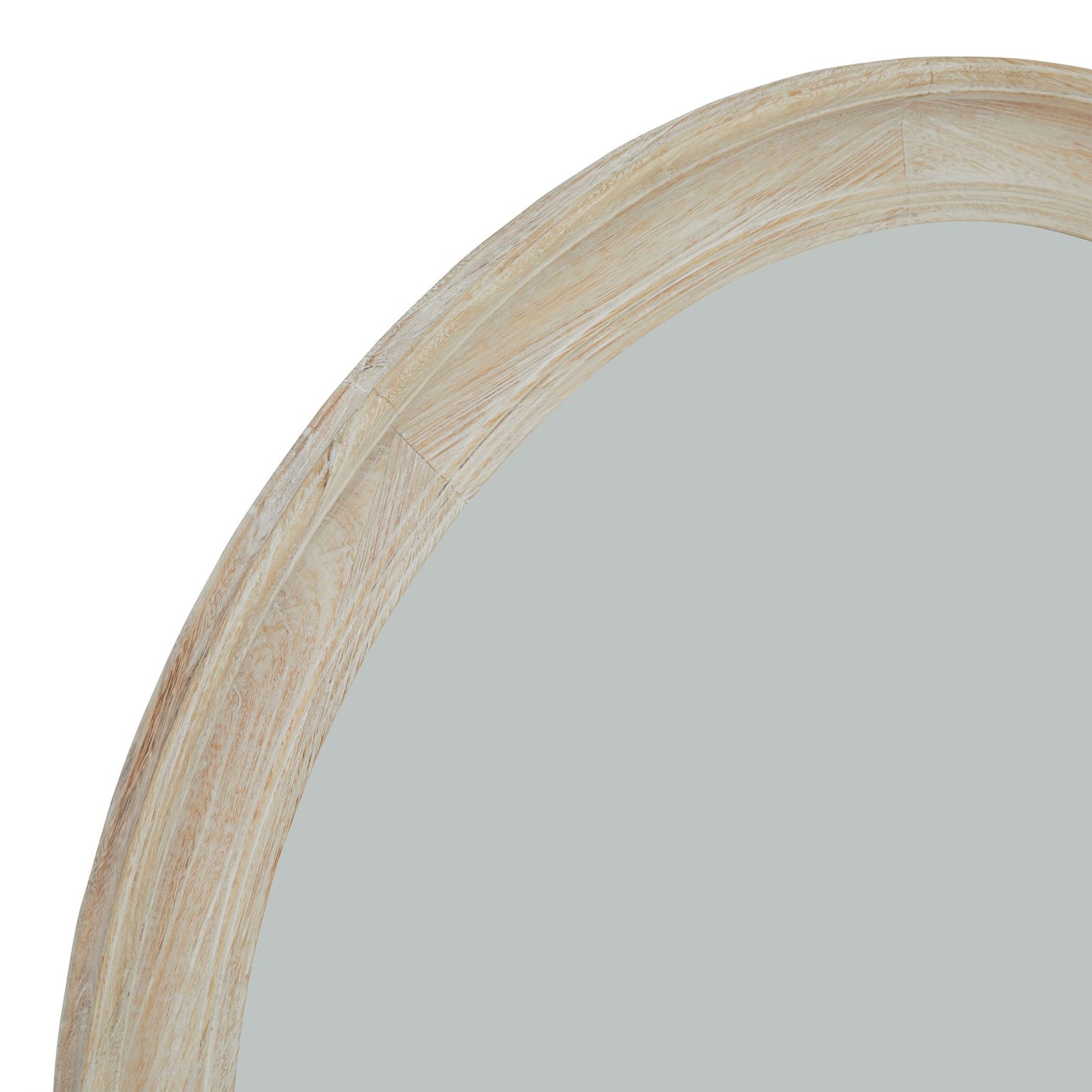 Skandi London Washed Wood Round Framed Large Mirror - Skandi London