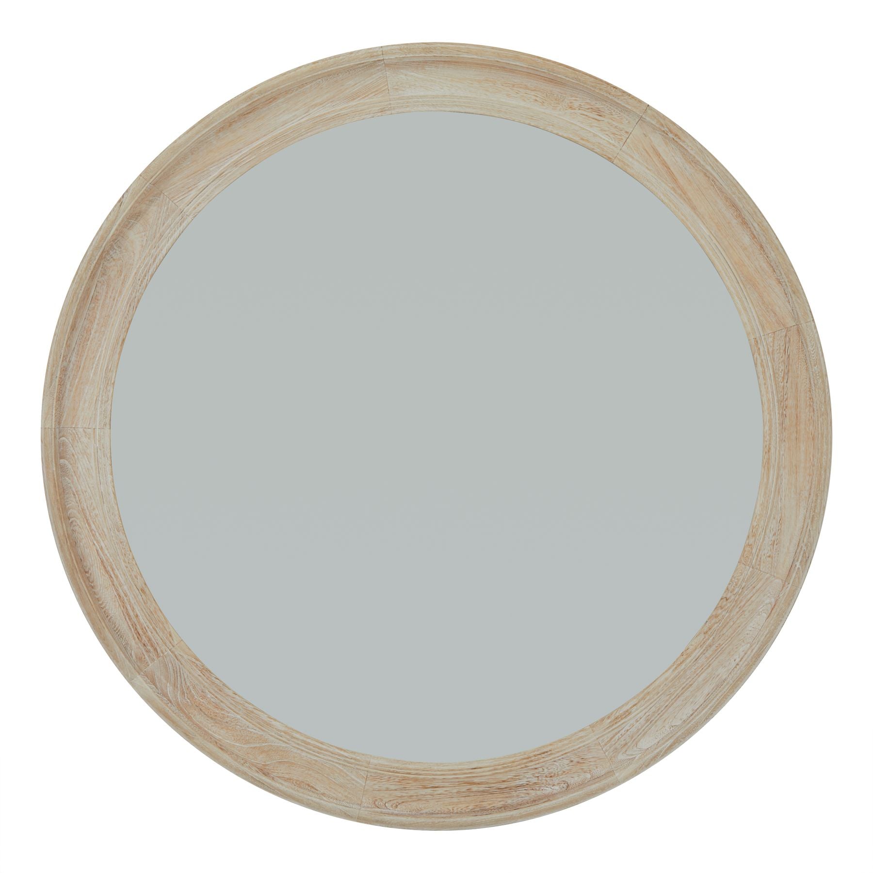 Skandi London Washed Wood Round Framed Large Mirror - Skandi London