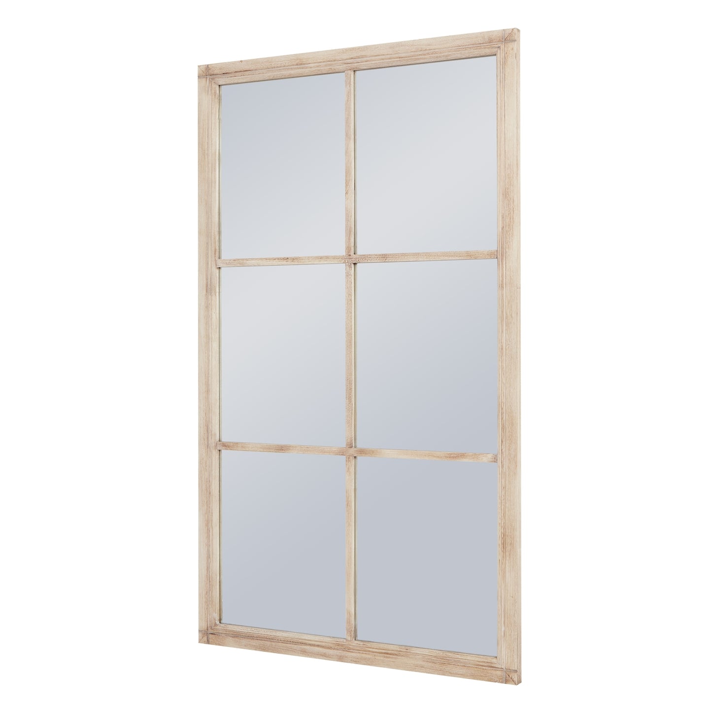 Skandi London Washed Wood Large Window Mirror - Skandi London