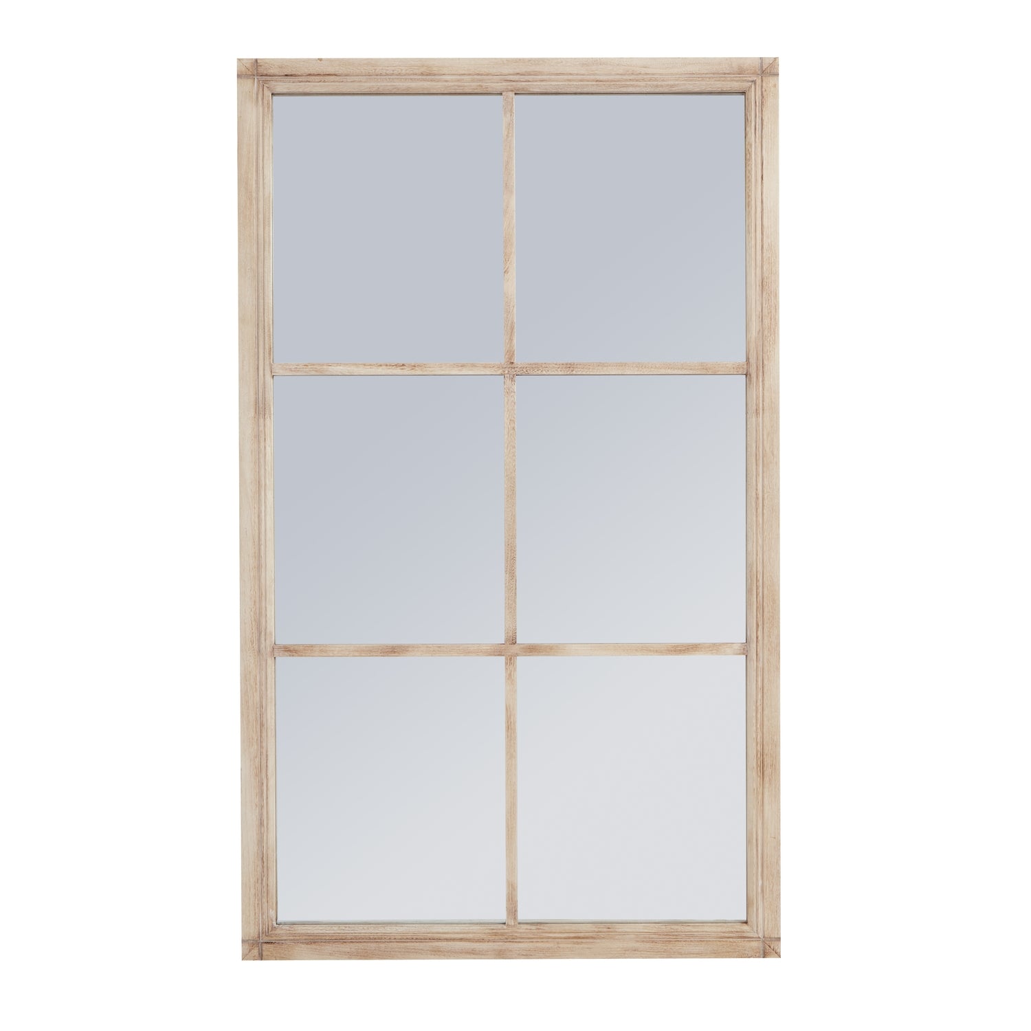 Skandi London Washed Wood Large Window Mirror - Skandi London