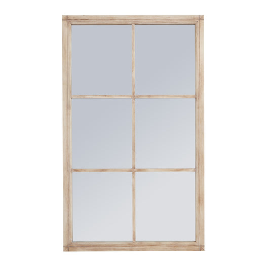 Skandi London Washed Wood Large Window Mirror - Skandi London