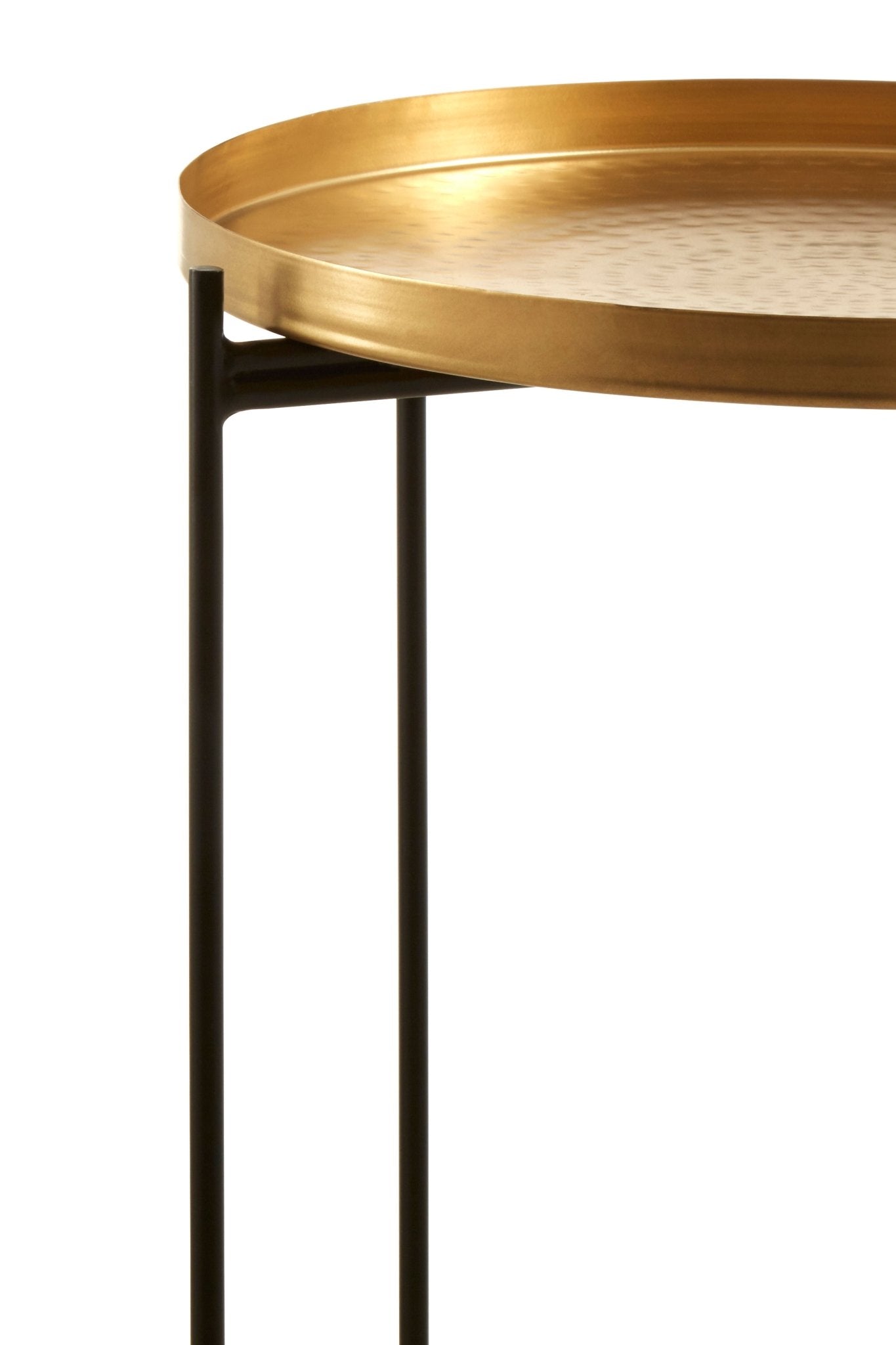 Queron Gold Finish Round Top Side Table - Skandi London