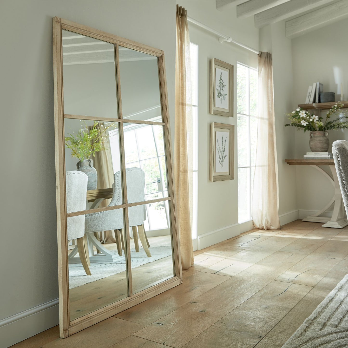 Skandi London Washed Wood XL Window Mirror - Skandi London