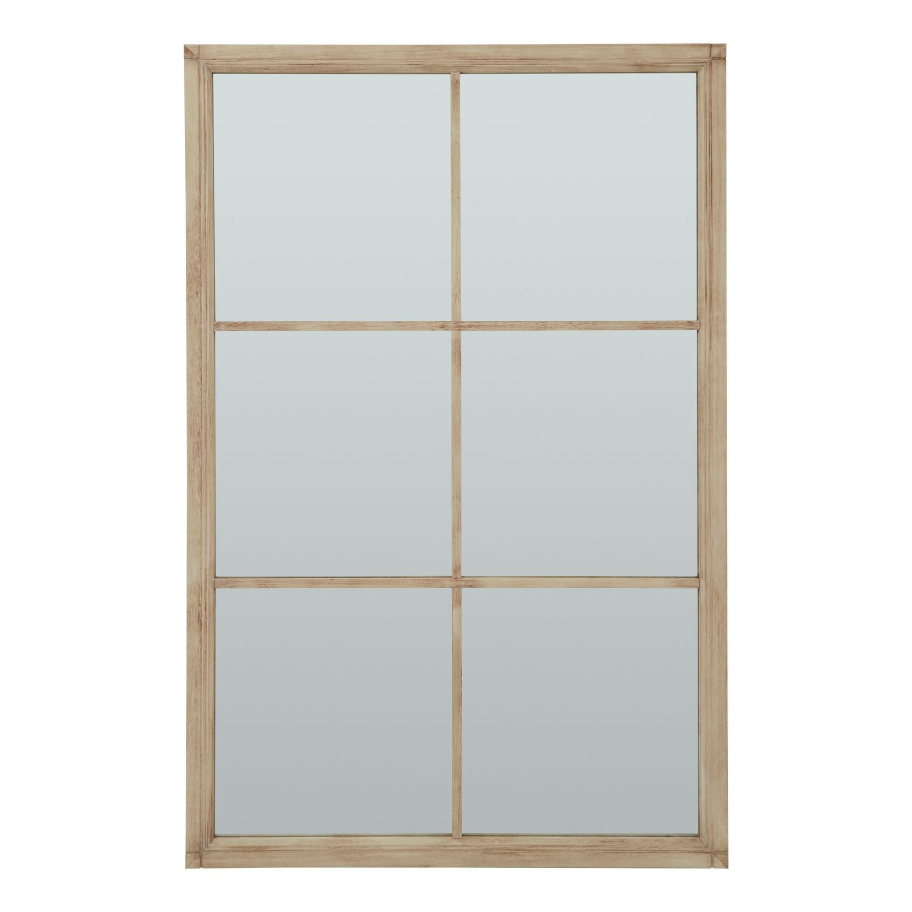 Skandi London Washed Wood XL Window Mirror - Skandi London