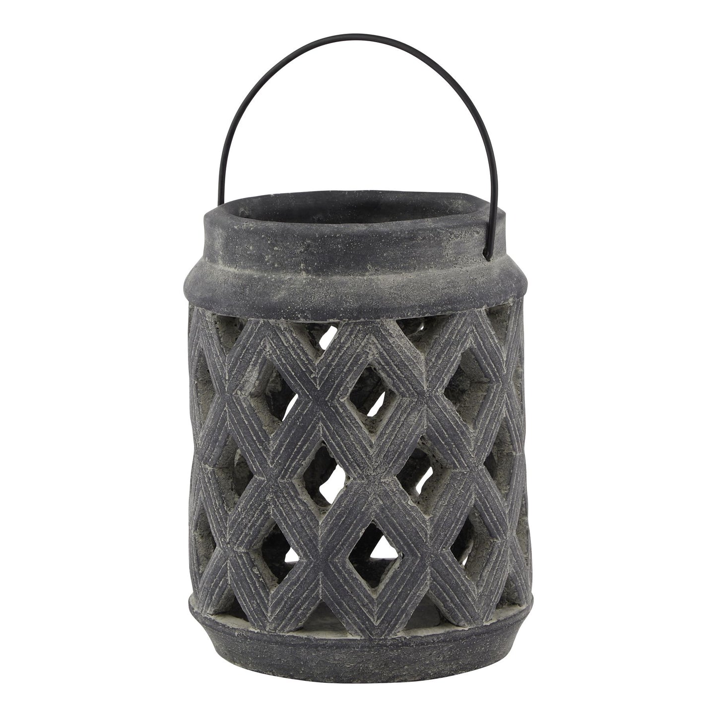Malmo Grey Large Lattice Lantern - Skandi London