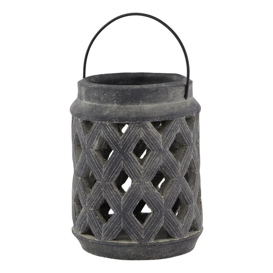 Malmo Grey Large Lattice Lantern - Skandi London