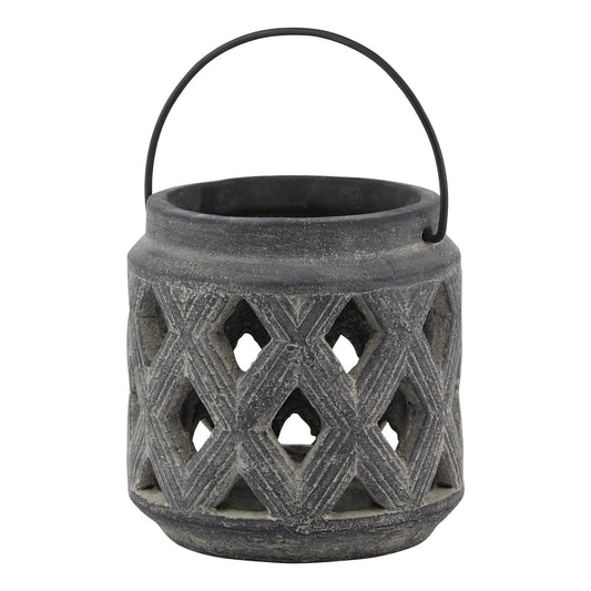 Malmo Grey Lattice Lantern - Skandi London