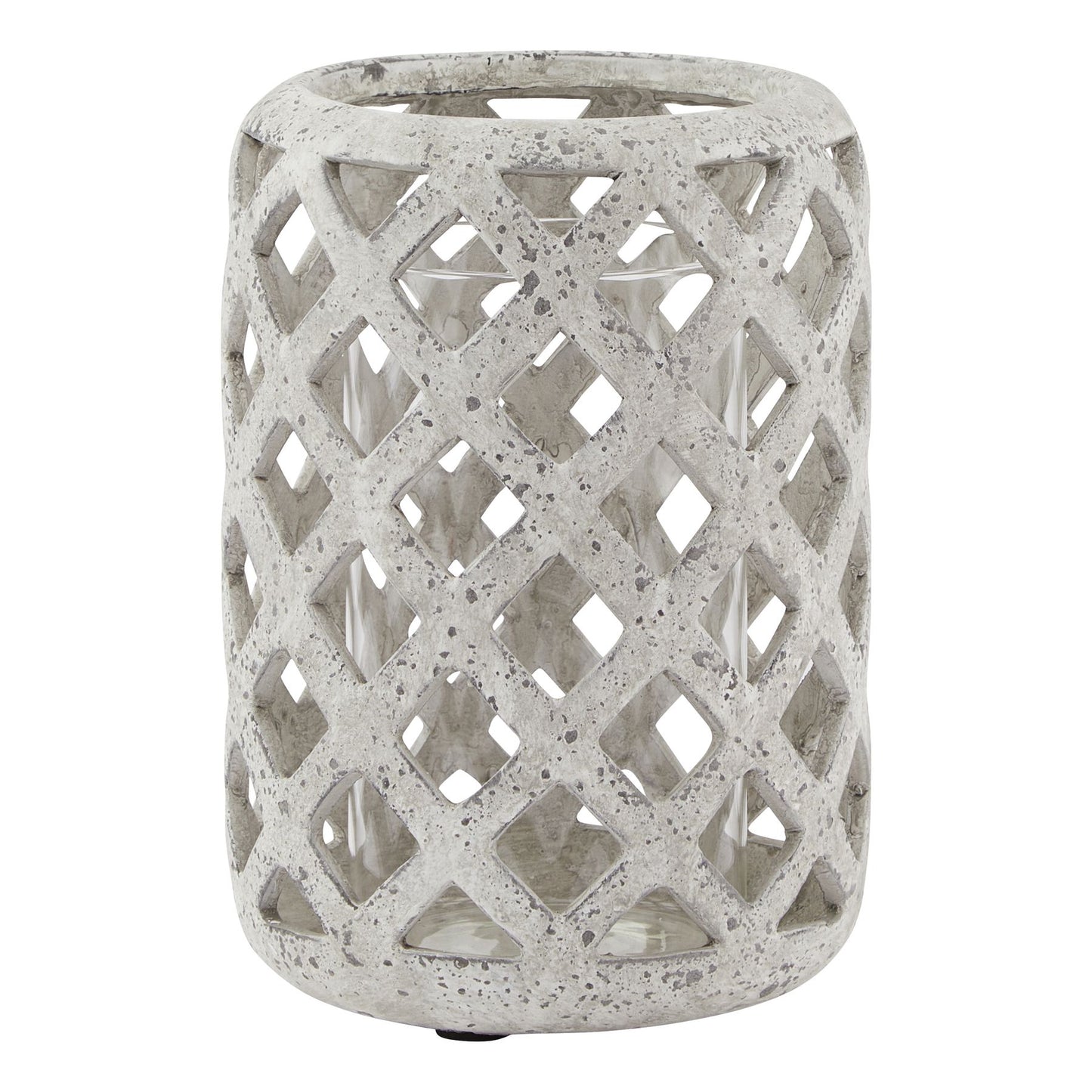 Skandi London Grey Stone Effect Hurricane Lantern - Skandi London