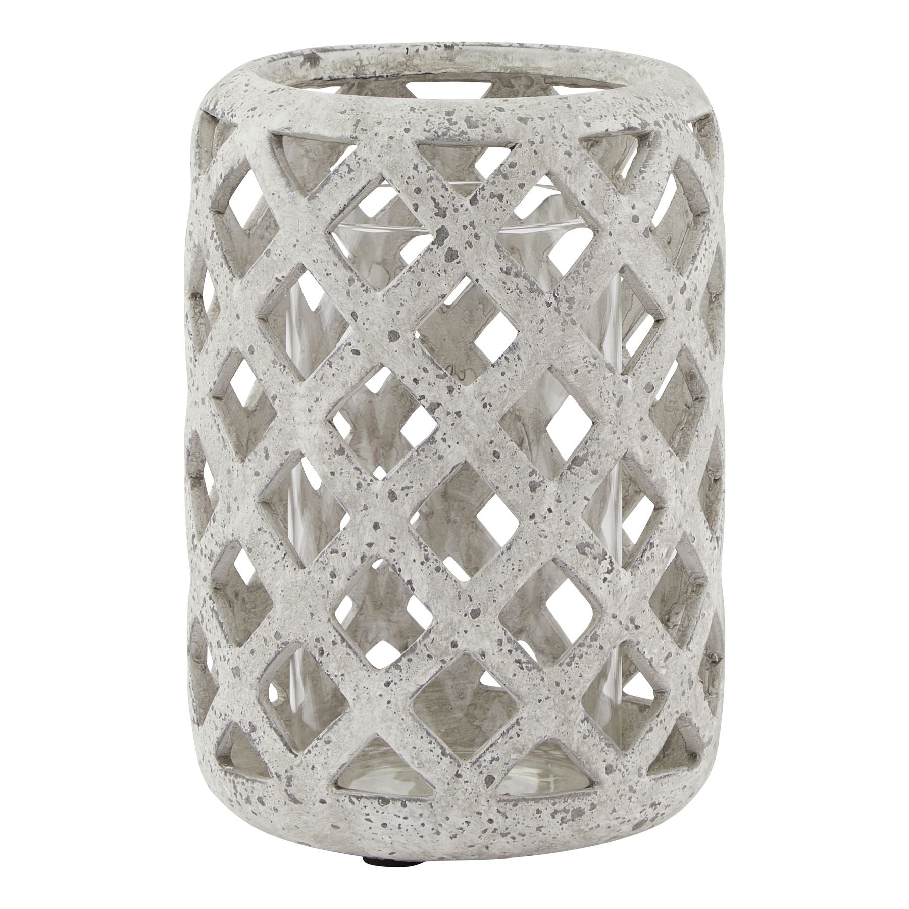 Skandi London Grey Stone Effect Hurricane Lantern - Skandi London
