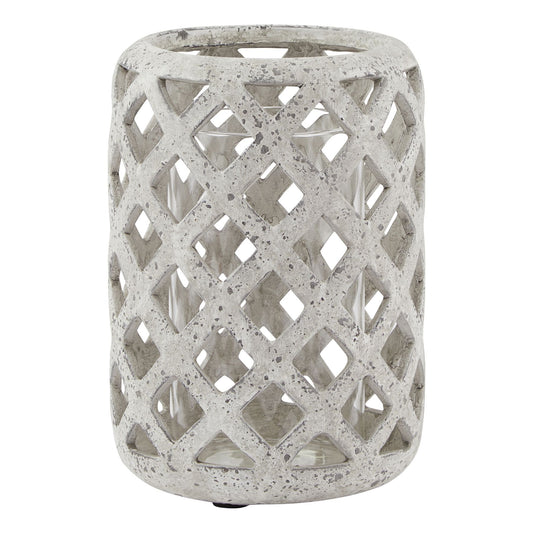 Skandi London Grey Stone Effect Hurricane Lantern - Skandi London