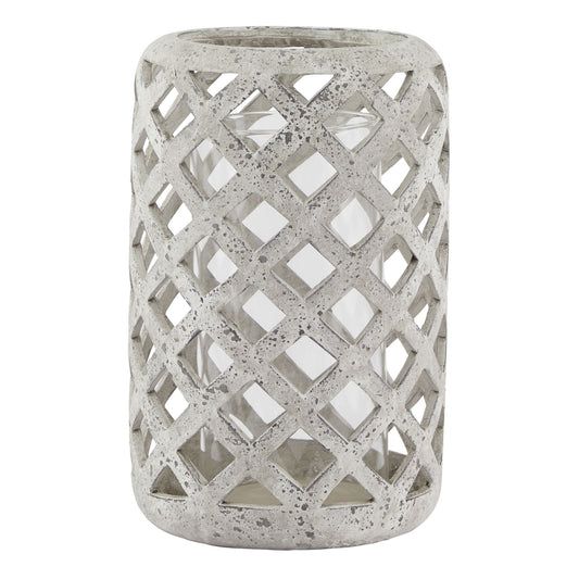 Skandi London Large Grey Stone Effect Hurricane Lantern - Skandi London