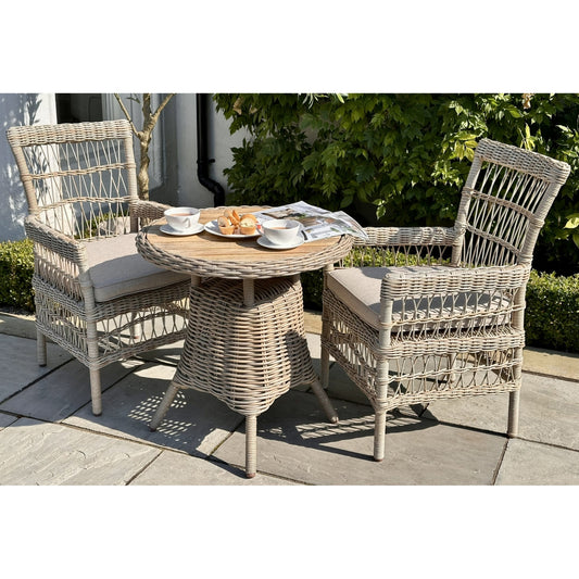Amalfi Collection Outdoor Bistro Table With Wood Top - Skandi London