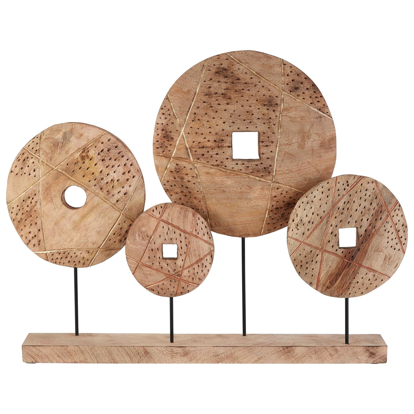 Daved 4 Disc Wooden Sculpture - Skandi London