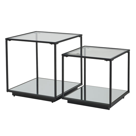 Lennox Black Framed Set Of 2 Side Tables - Skandi London
