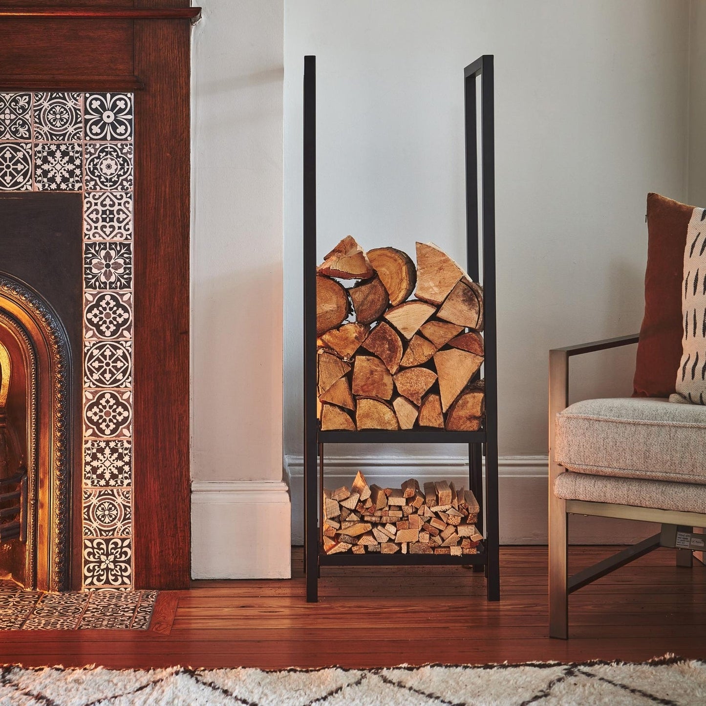 Hol Square Tall Shelved Log Storage - Skandi London