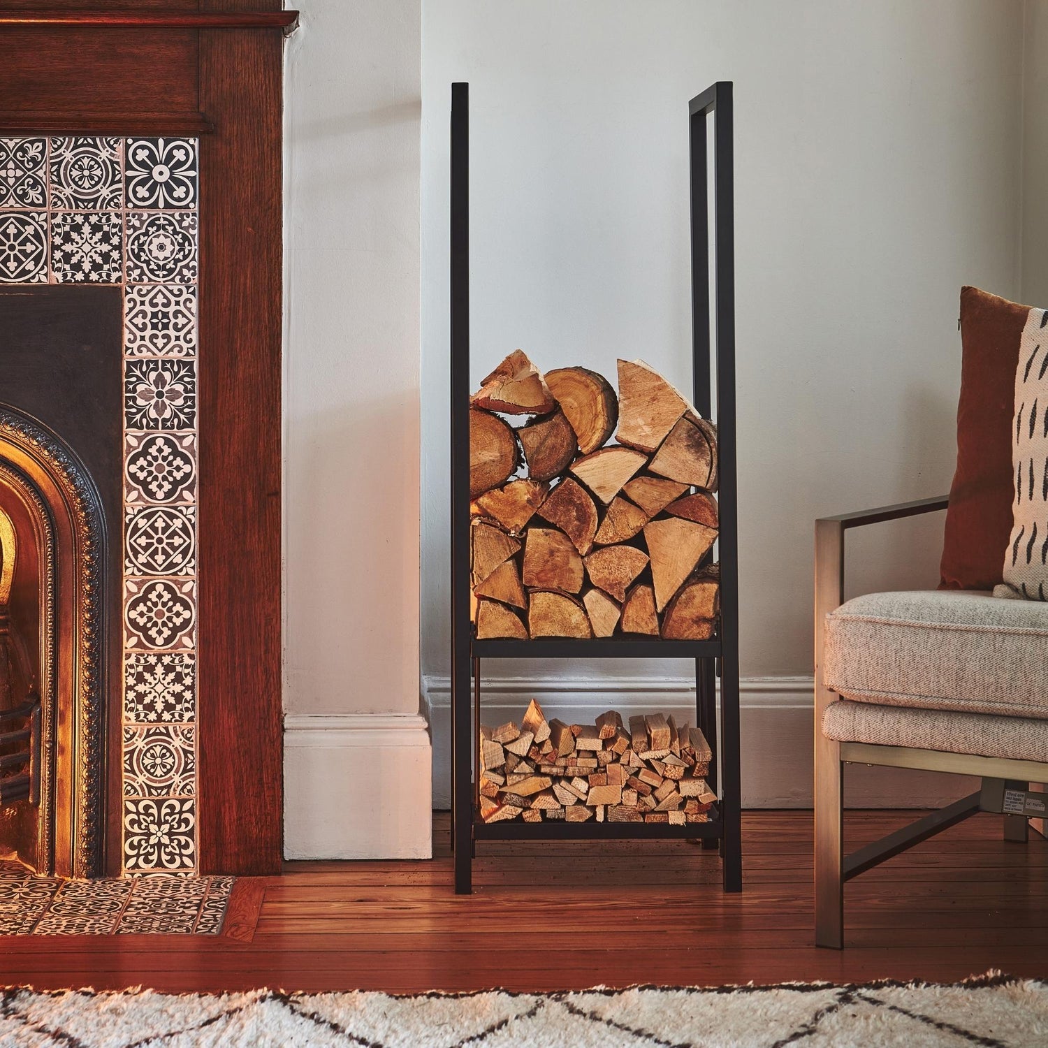 Hol Square Tall Shelved Log Storage - Skandi London