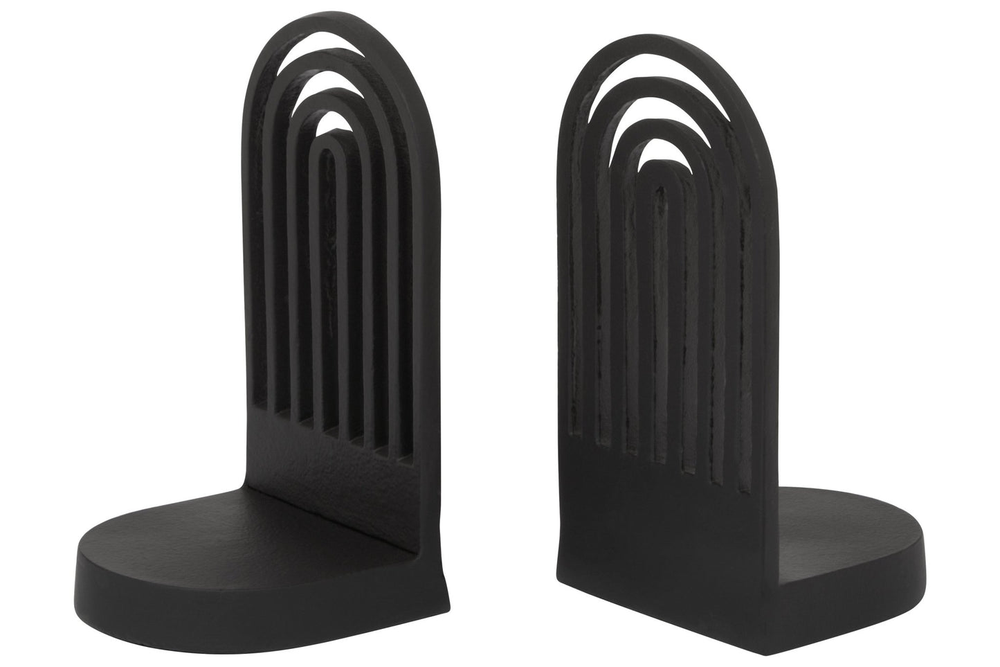 Mia Set Of Two Black Finish Arched Bookends - Skandi London