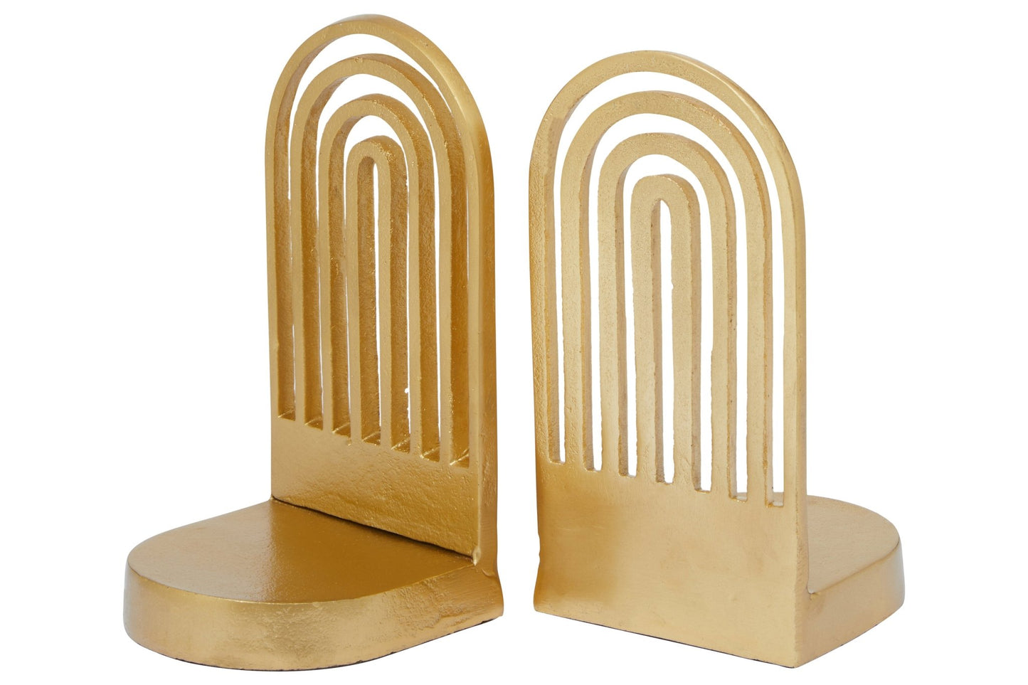 Mia Set Of Two Gold Finish Arched Bookends - Skandi London