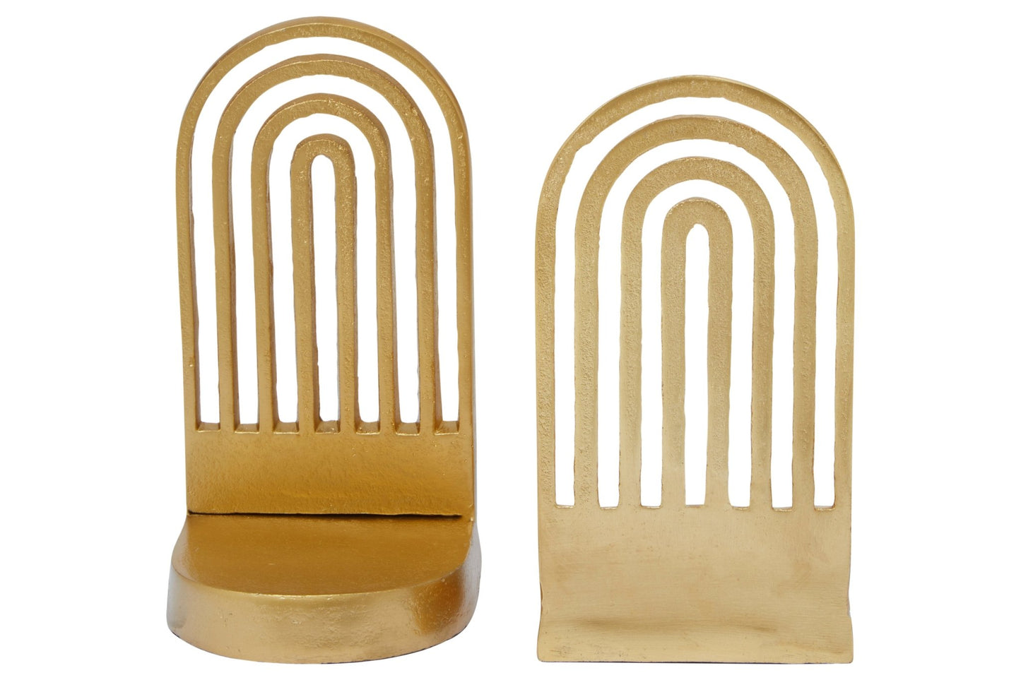 Mia Set Of Two Gold Finish Arched Bookends - Skandi London