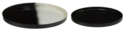 Marte Set Of Two Black And White Ombre Trays - Skandi London