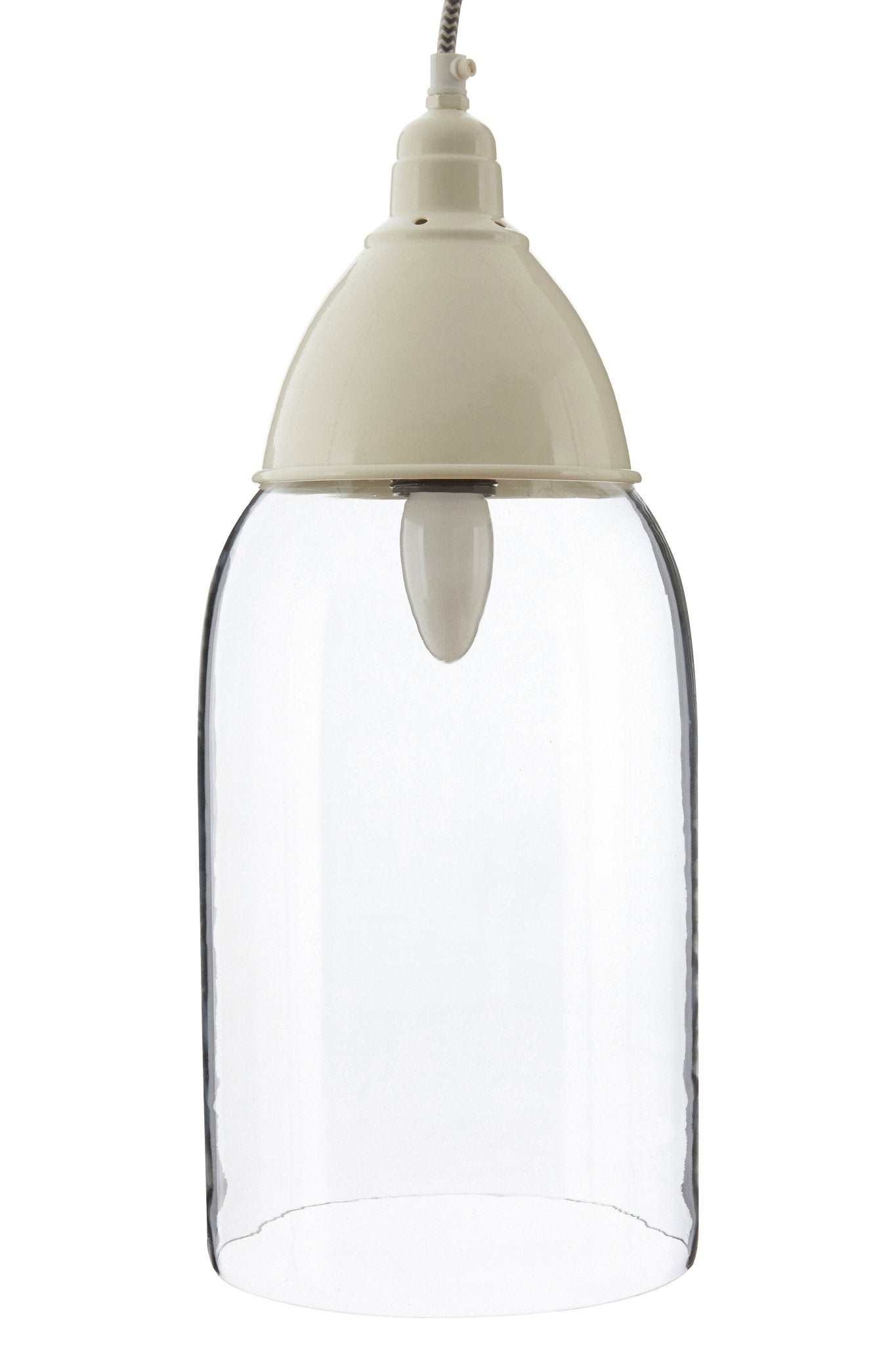 Latham White Glass and Iron Pendant Light - Skandi London