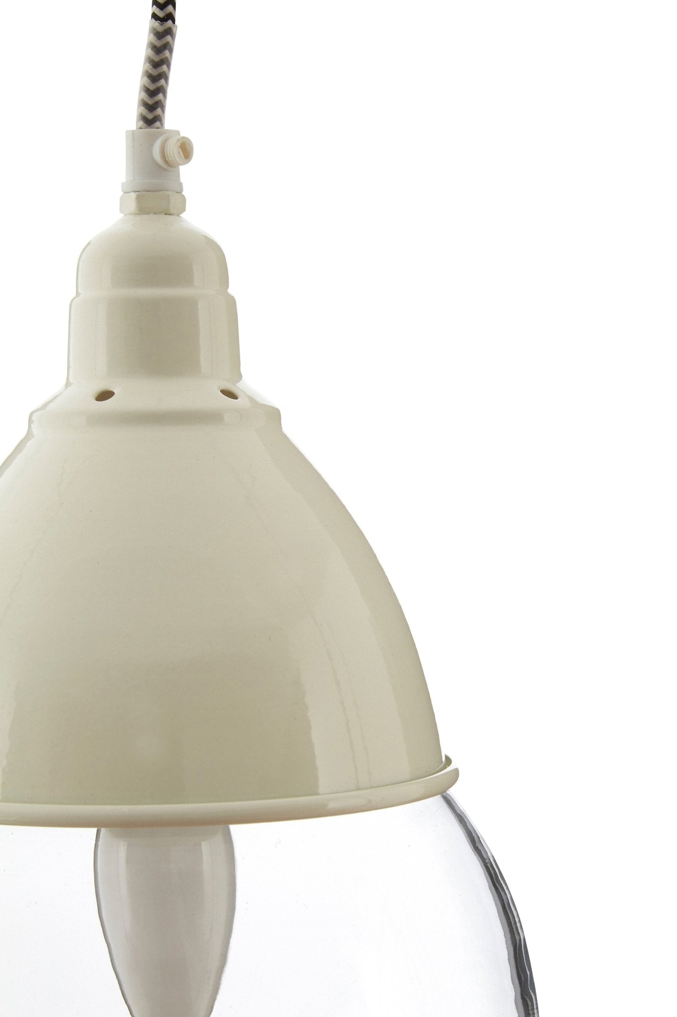 Latham White Glass and Iron Pendant Light - Skandi London