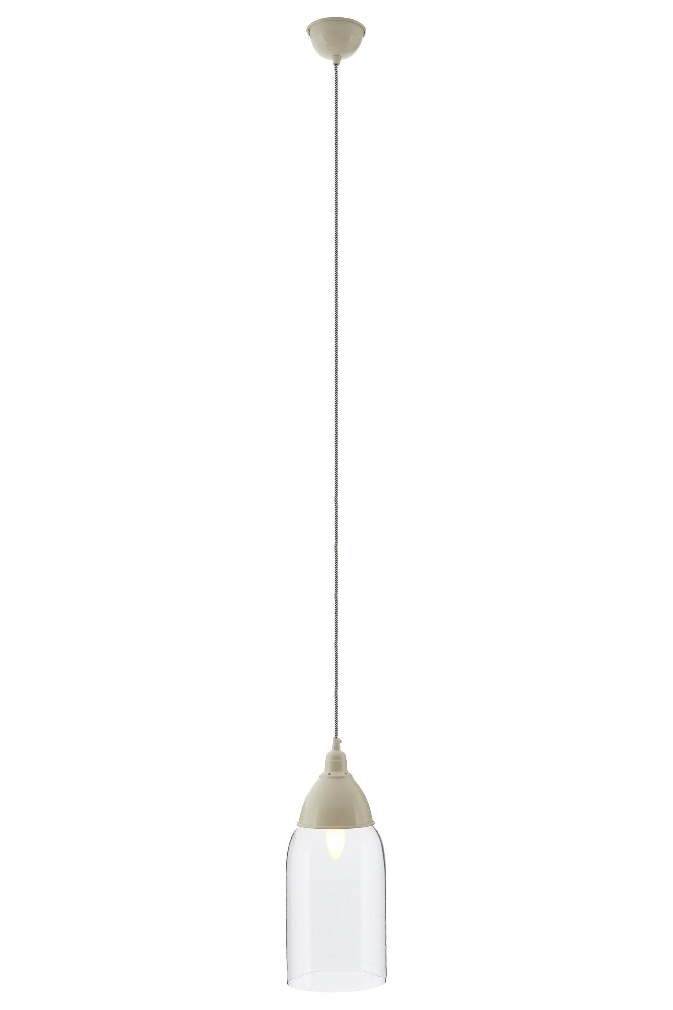 Latham White Glass and Iron Pendant Light - Skandi London