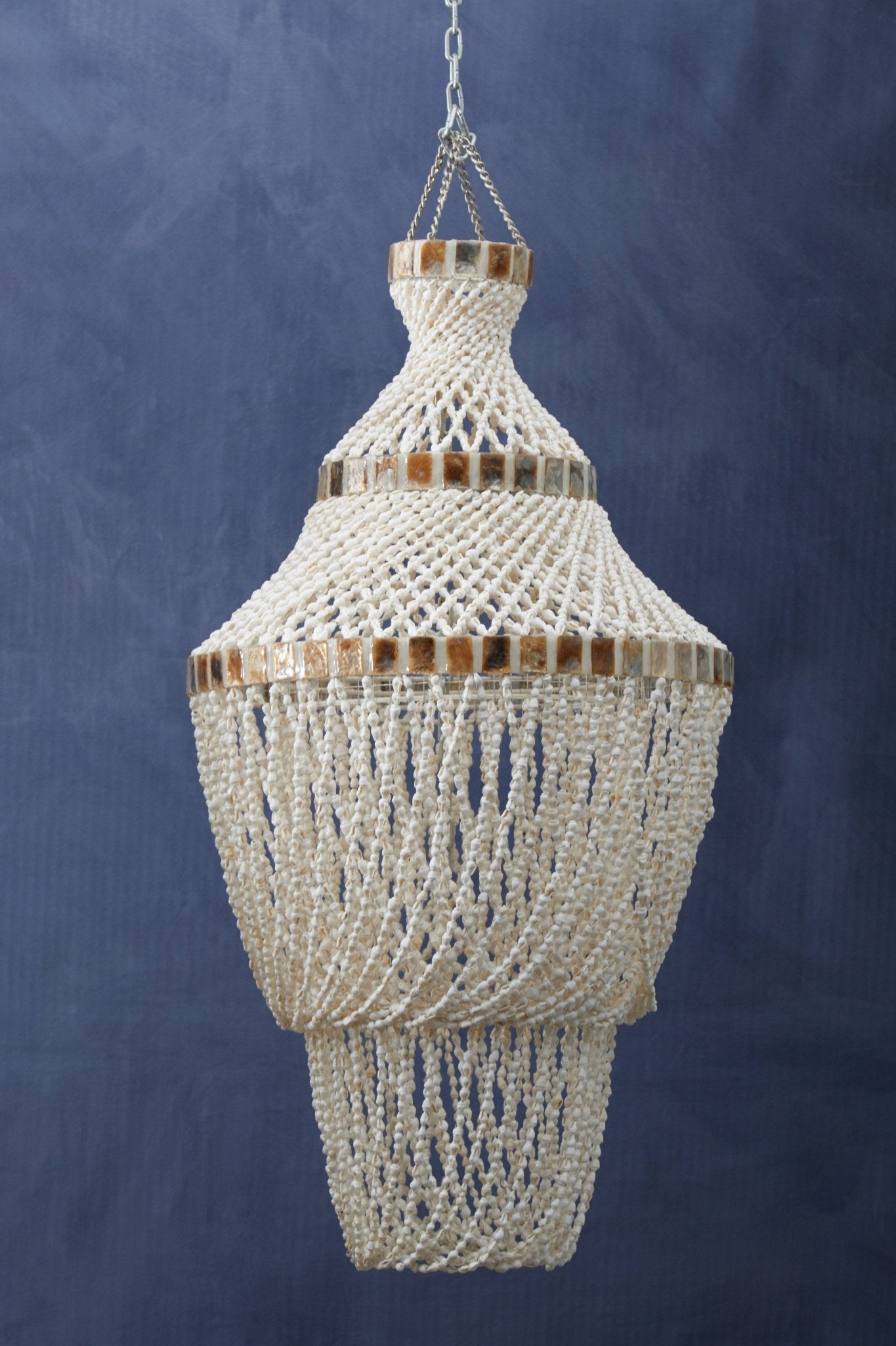 Linnea Natural White And Amber Sea Shell Pendant - Skandi London