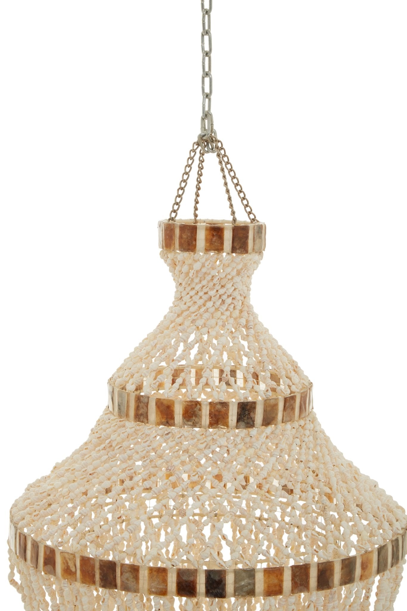 Linnea Natural White And Amber Sea Shell Pendant - Skandi London