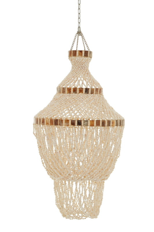 Linnea Natural White And Amber Sea Shell Pendant - Skandi London
