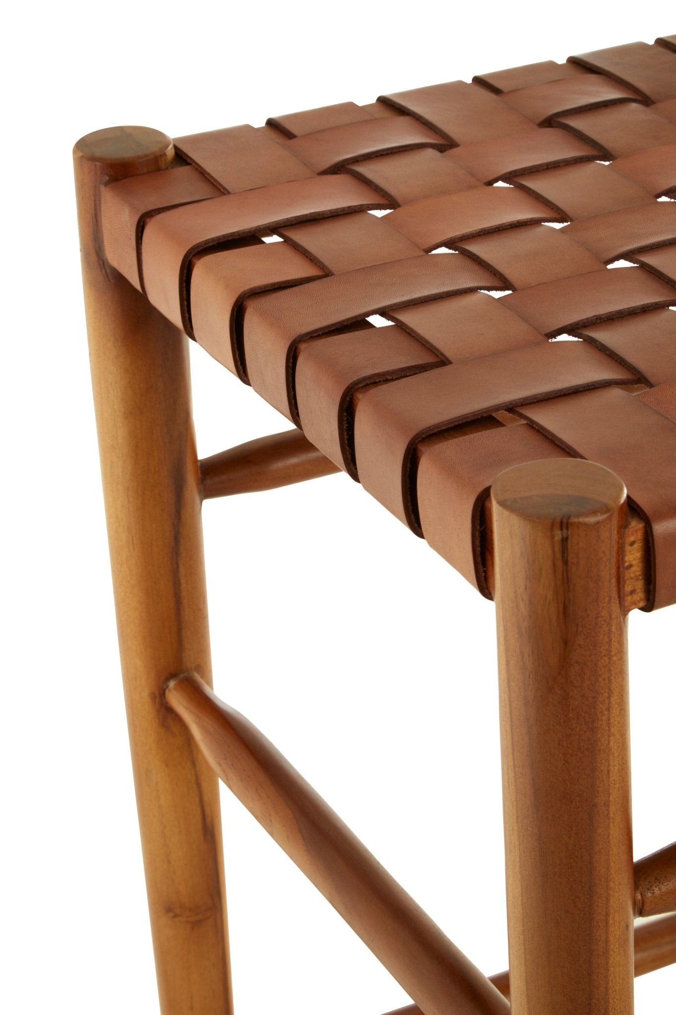 Hansel Brown Leather Strap Barstool - Skandi London