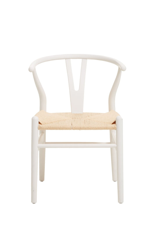 Janica Wishbone Antique White Chair - Skandi London