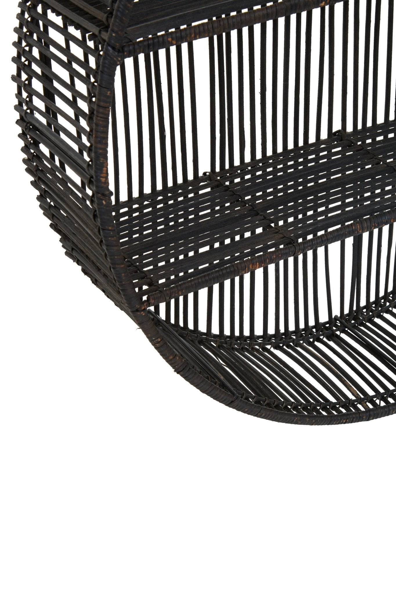 Barbro Large Black Rattan Wall Shelf - Skandi London