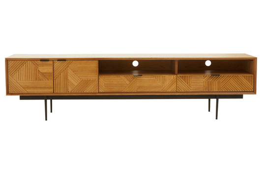 Gunnar Natural Finish Wooden Media Unit - Skandi London