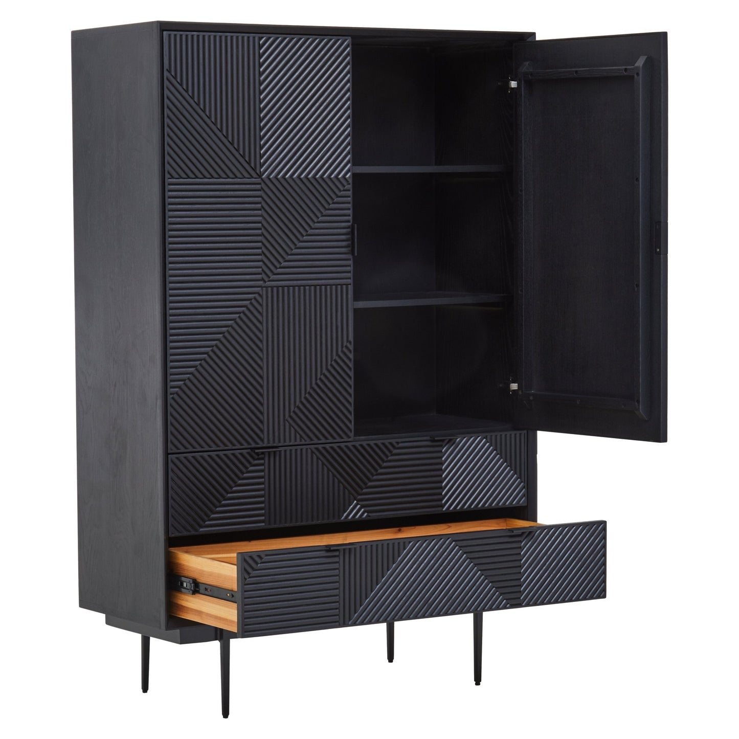 Gunnar Black Finish Wooden Cabinet - Skandi London