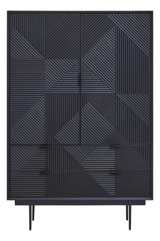 Gunnar Black Finish Wooden Cabinet - Skandi London