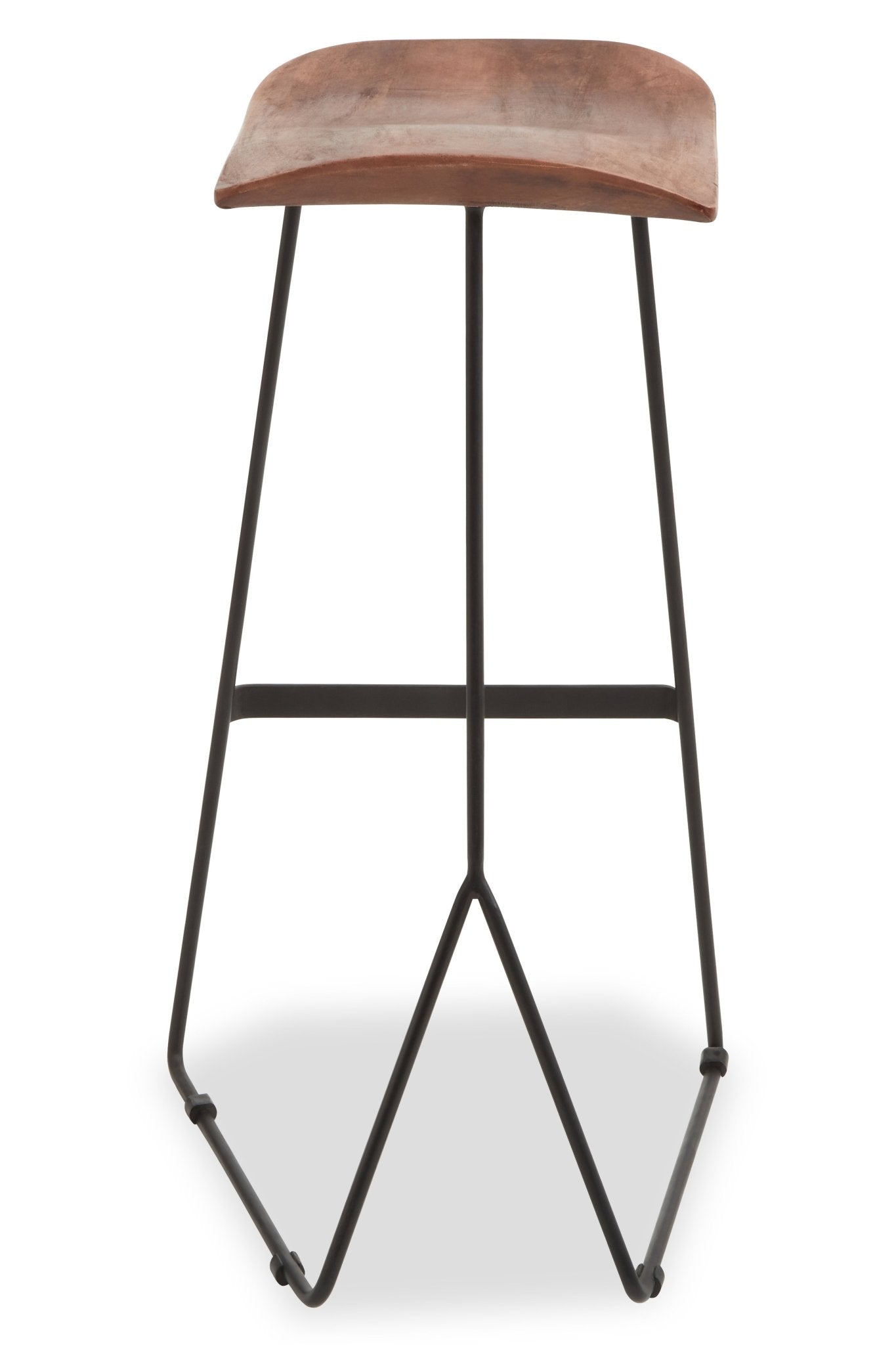 Kirby Distressed Brown Leather Bar Stool - Skandi London