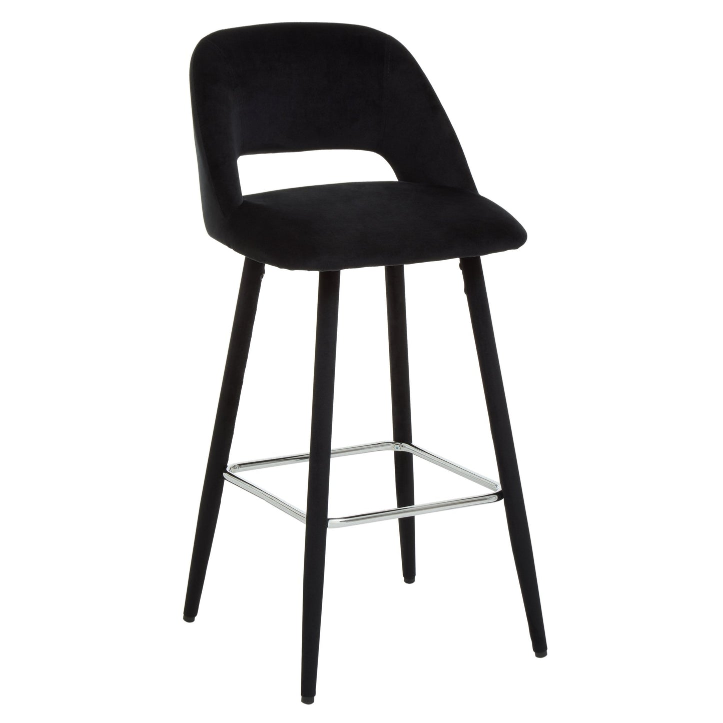 Signe Black Velvet Bar Chair - Skandi London