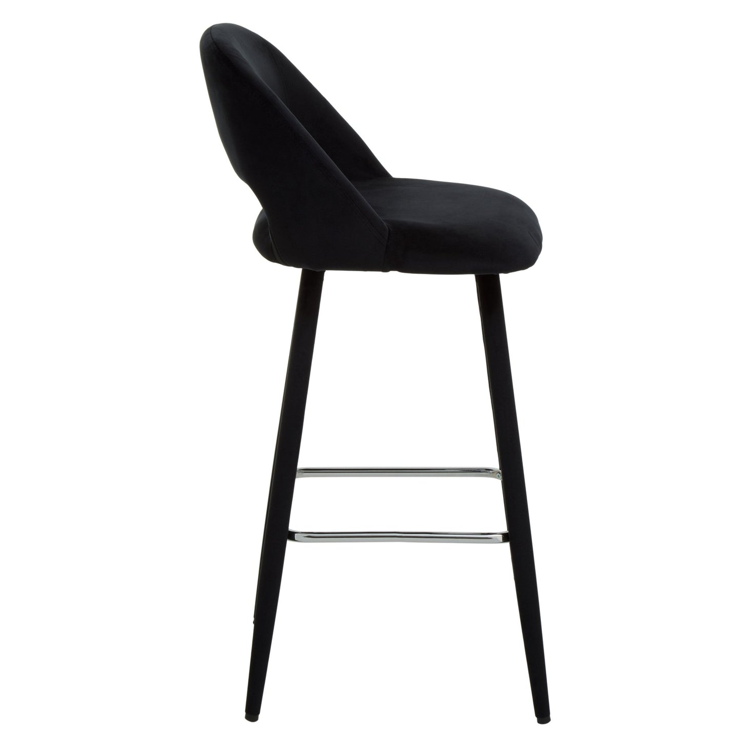 Signe Black Velvet Bar Chair - Skandi London