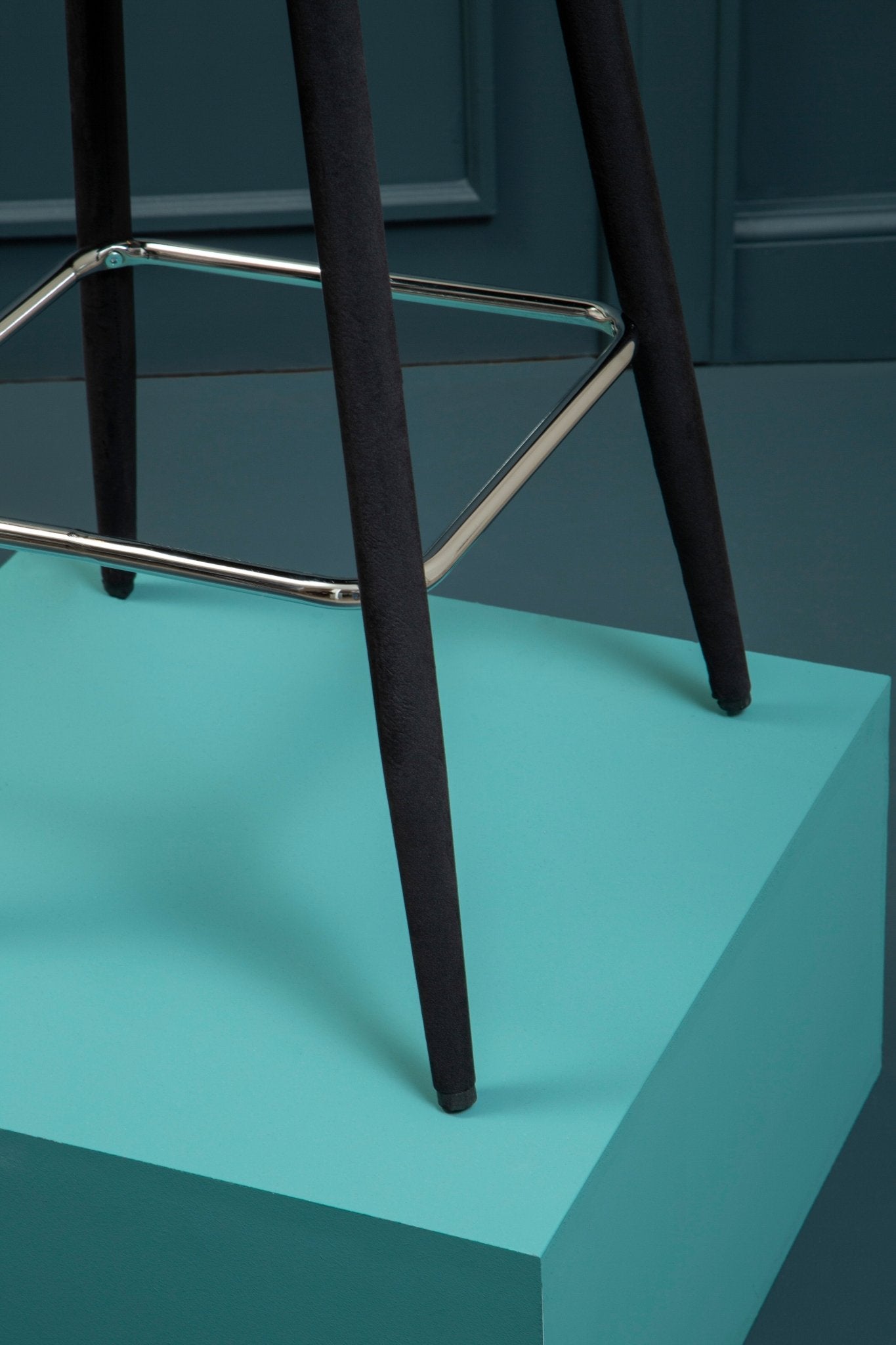 Signe Black Velvet Bar Chair - Skandi London