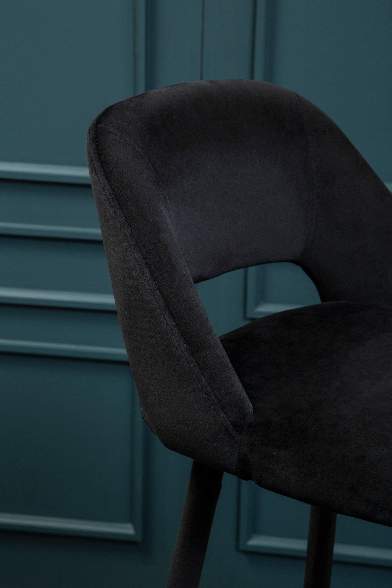 Signe Black Velvet Bar Chair - Skandi London