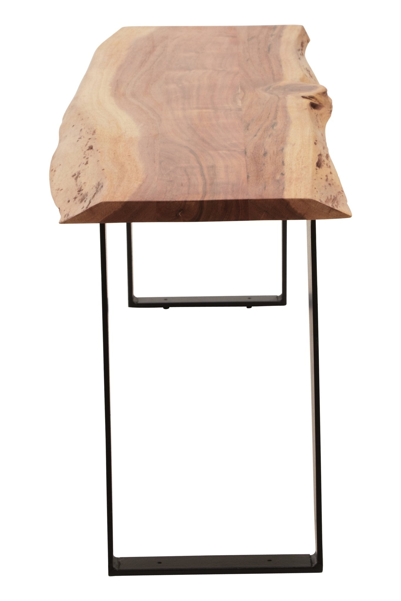 Pippi Acacia Wood And Looped Iron Base Bench - Skandi London