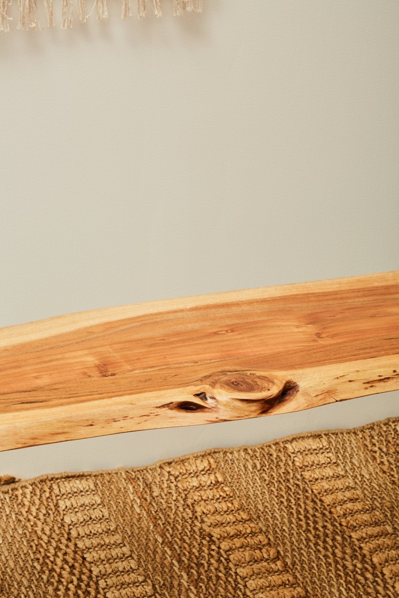 Pippi Acacia Wood And Looped Iron Base Bench - Skandi London