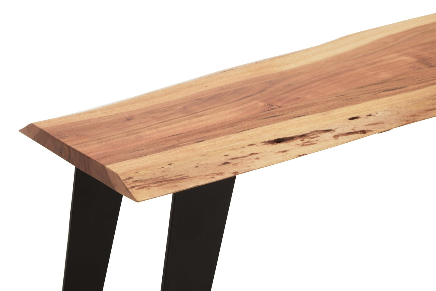 Pippi Acacia Wood And Looped Iron Base Bench - Skandi London