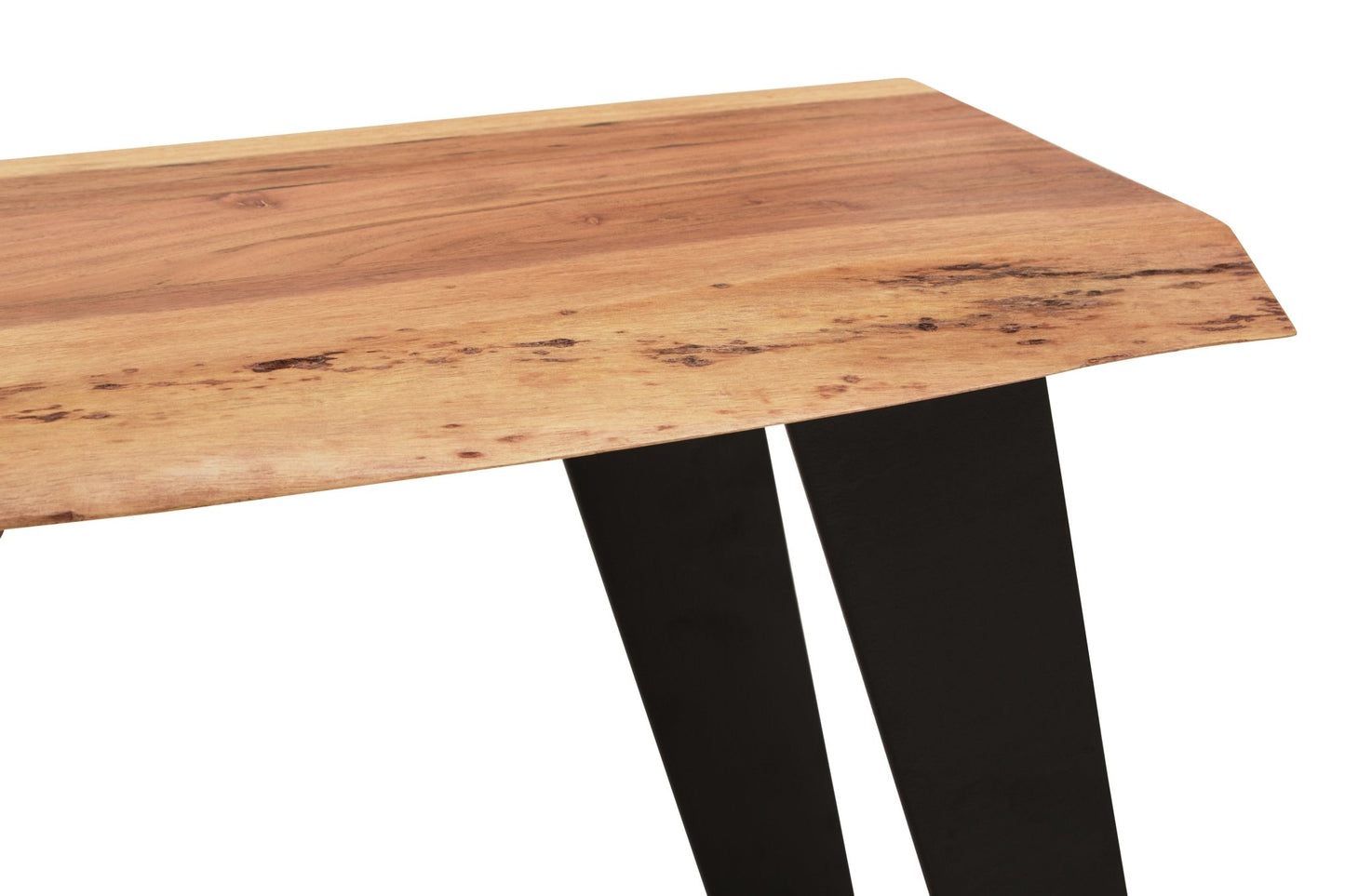 Pippi Acacia Wood And Looped Iron Base Bench - Skandi London