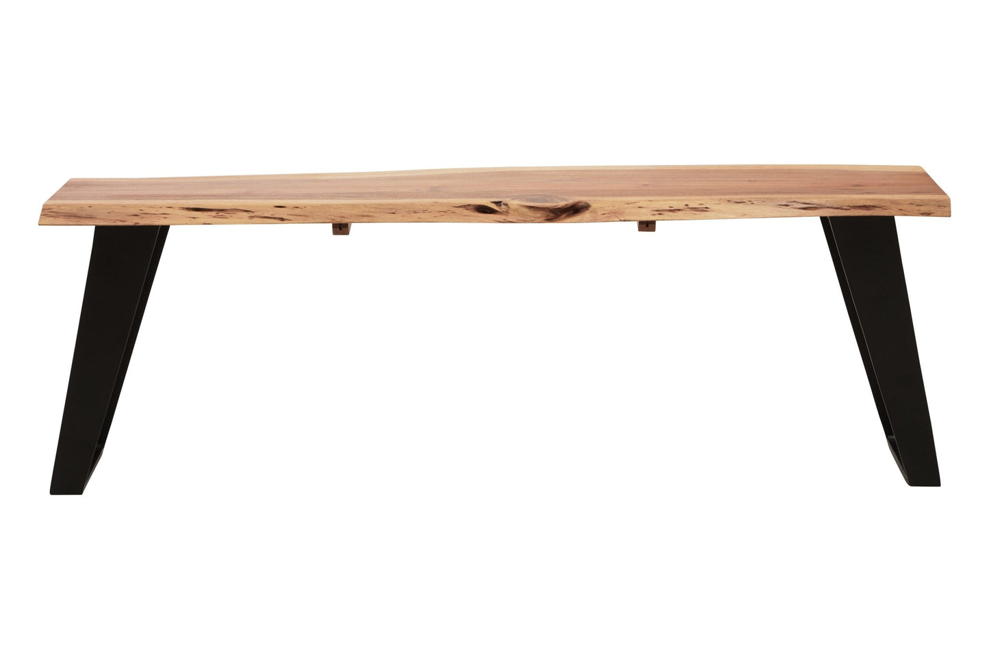 Pippi Acacia Wood And Looped Iron Base Bench - Skandi London